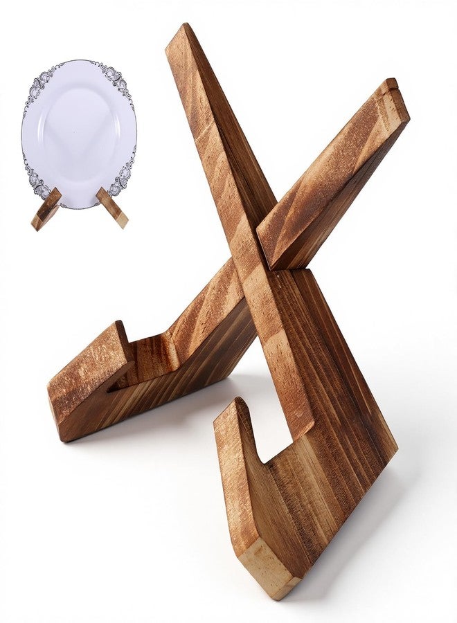 Exircy Wooden Plate Stand, 5 Inch Wooden Bowl Display Stand Bowl Stands for Display Picture Frame Plate Holders for Displaying Platters and Dishes, 5.1"H x 6.1"W x 4"D (for Bowls Under 2.5" in Depth) - Image 1